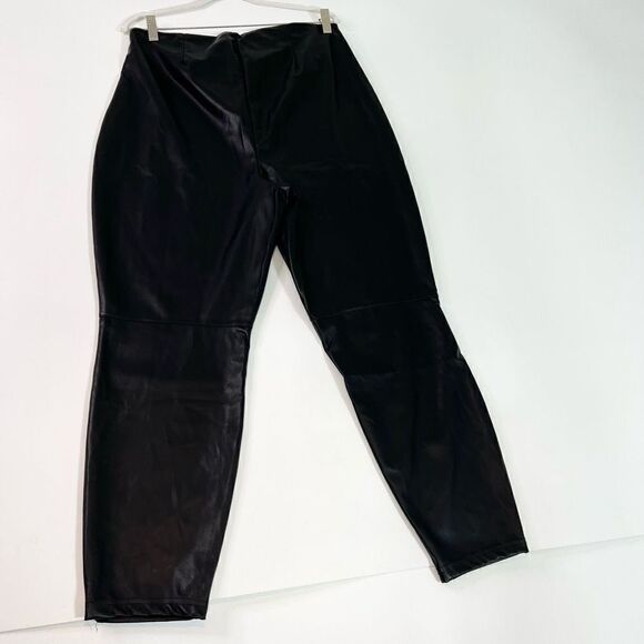 Fabletics Leggings Womens 1X Black Vegan High-Waisted Pebbled Leather Zip New - Picture 12 of 12